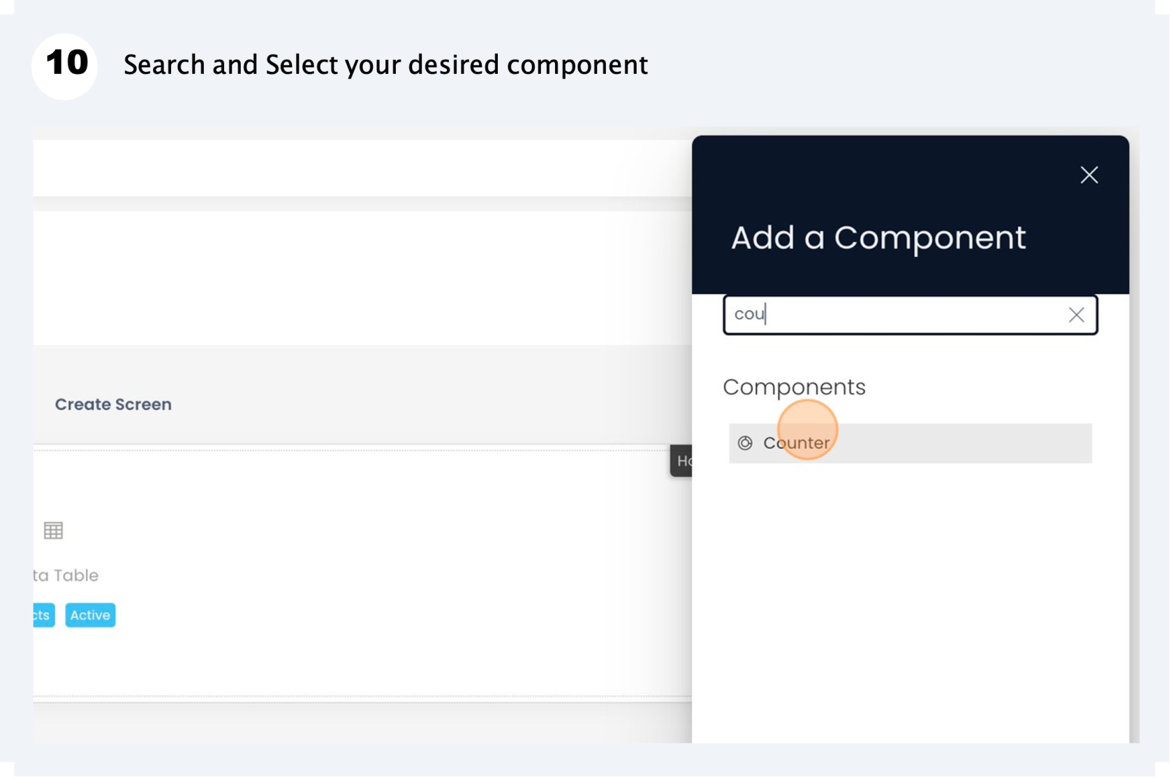 Add a component step 10